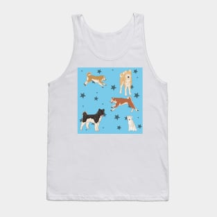 Blue Akitas and Stars Tank Top